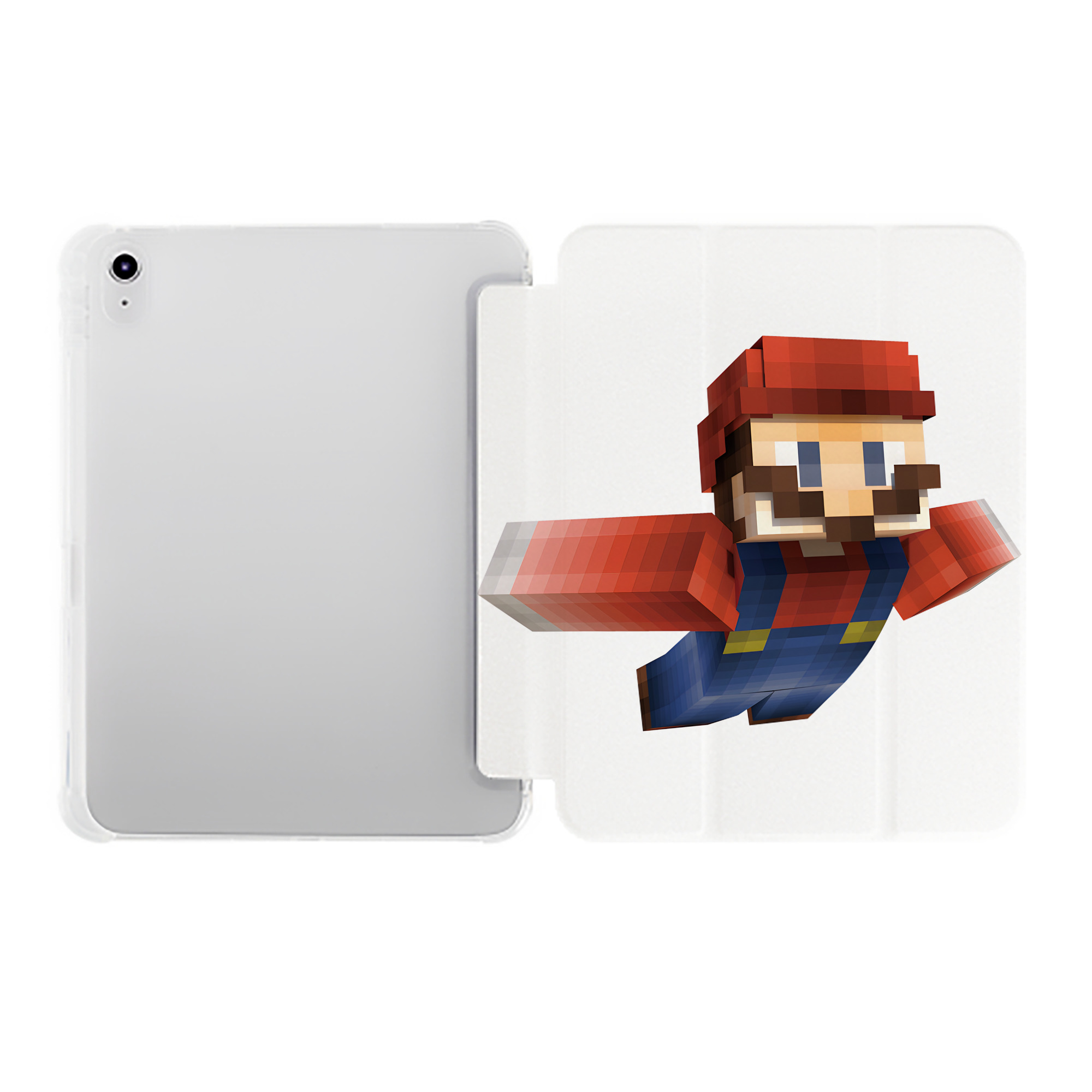 （画像用） マインクラフト ブロックの世界 Minecraft MC Block world IPad ケース ペン収納付き 三つ折りスタンド PUレザー×シリコン 対応機種9.5/10.5/10.9インチ